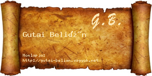Gutai Belián névjegykártya